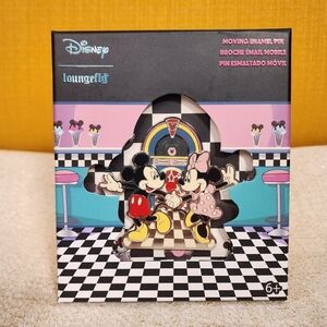Loungefly Disney Mickey Minnie Jukebox Music 50s Dinner Moving LE 3" Pin NEW